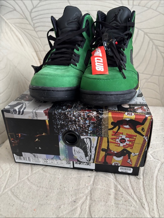 Jordan Other - Jordan Green and Black High-Top Sneakers with Red Tag